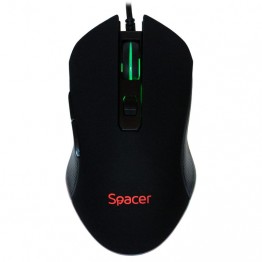 Mouse gaming Spacer SP-GM-01, 2400 DPI, USB, 6 Butoane, Negru